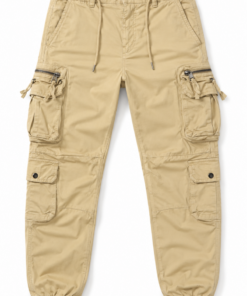 Men's Beige Tactical Cargo Joggers – Premium Streetwear Pants