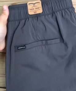 Men's Charcoal Grey 4 Way Stretch Track Pants - Elastic Waist Lightweight Joggers with Zip Pocket